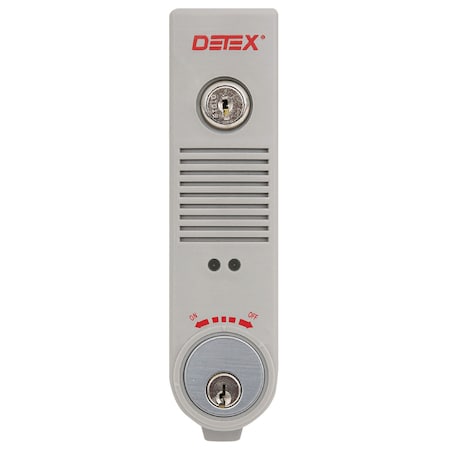 Detex Stand Alone Surface Mount Alarm, Key Stop, Exit Alarm, Gray EAX-500KS GRAY